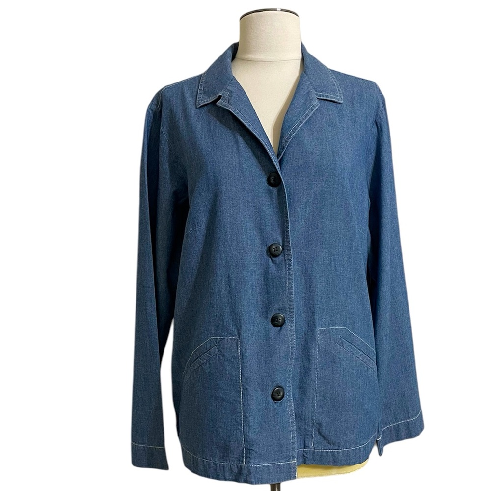 PENDLETON Women’s Classic Blue Chambray Lightweight Cotton Jacket Large